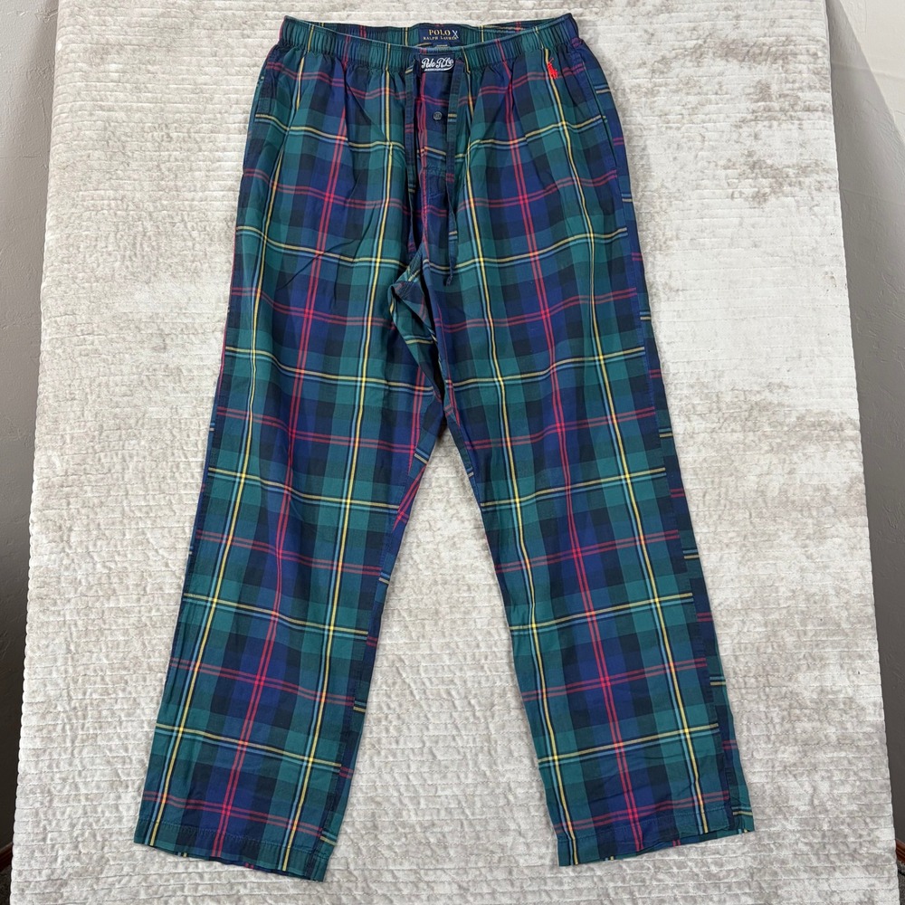 Polo Ralph Lauren Mens Plaid Pajama Pants Green Blue‎ Red Cotton Sleep XL P501RL